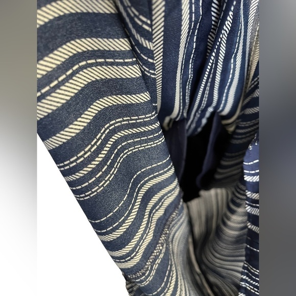 She & Sky Button Down Navy Striped Maxi Dress - Picture 11 of 15